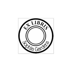 Round Ex Libris Gummistempel
