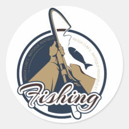 Round-Fishing-Siegel - Aufkleber für die Fischerei