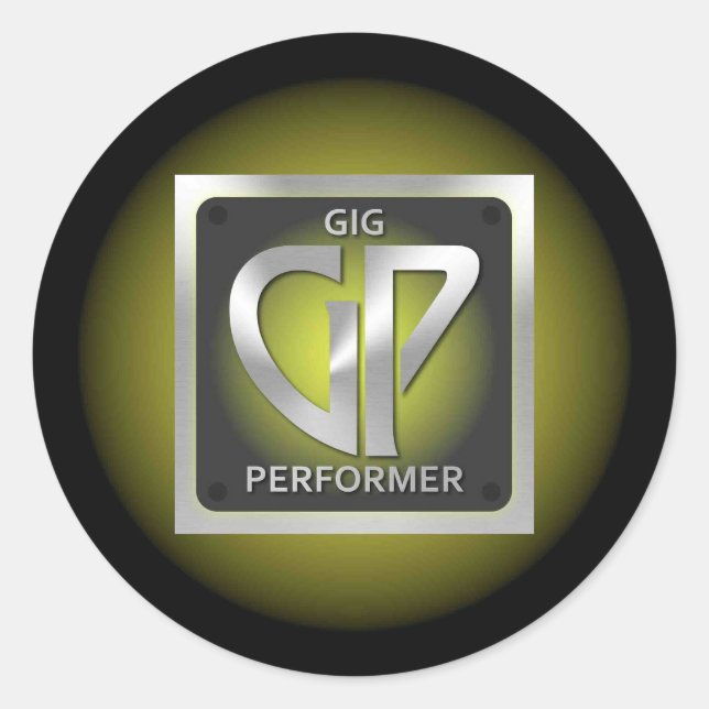 Round GP-Aufkleber mit gelbem Logo Runder Aufkleber (Vorderseite)