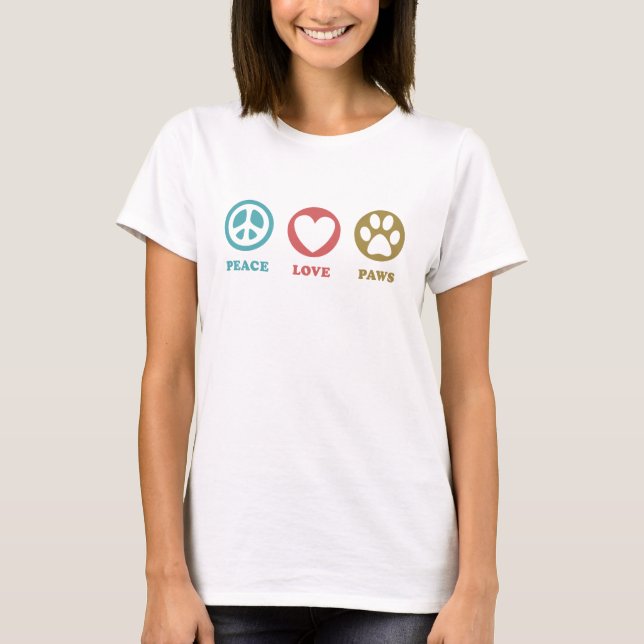 Round Icons Peace Liebe Paws T - Shirt (Vorderseite)