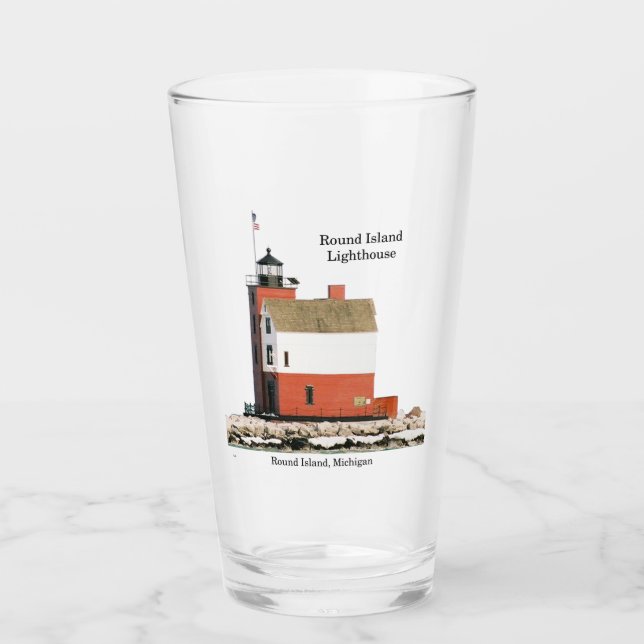 Round Island Lighthouse-Glas Glas (Vorderseite)