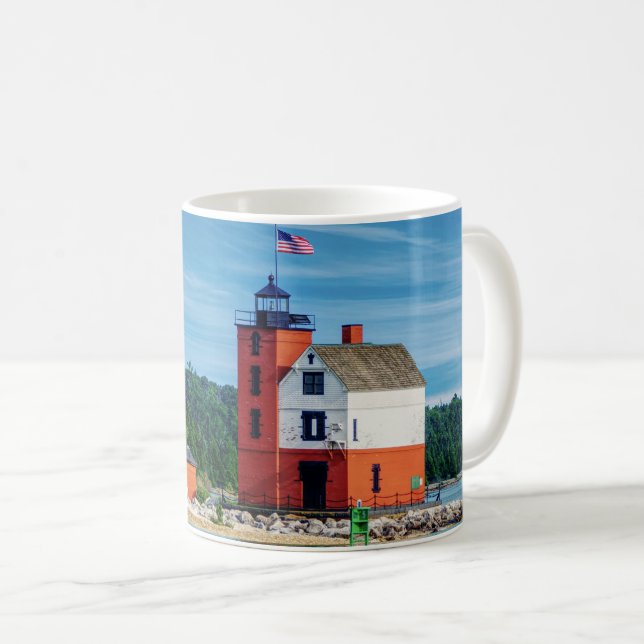 Round Island Lighthouse Kaffeetasse (VorderseiteRechts)
