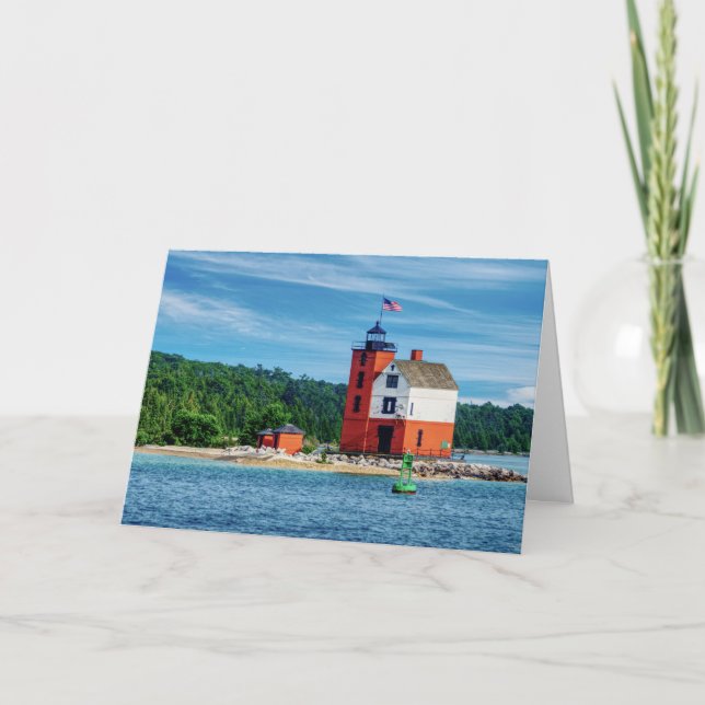 Round Island Lighthouse Karte (Vorderseite)