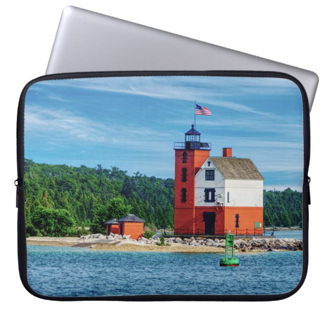 Round Island Lighthouse Laptopschutzhülle (Vorderseite)