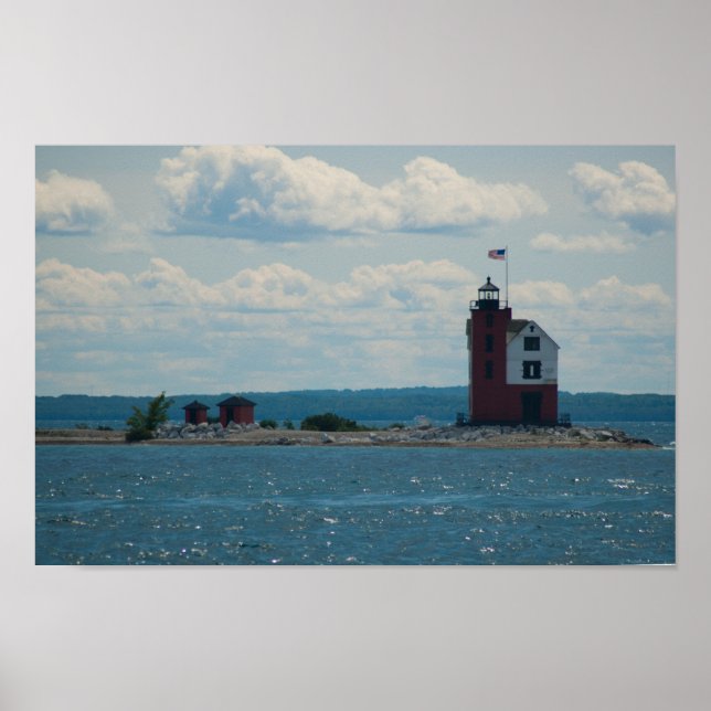 Round Island Lighthouse, Mackinac Island, Michigan Poster (Vorne)