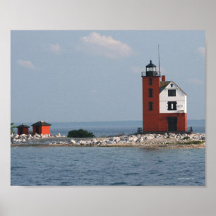 Round Island Lighthouse Poster