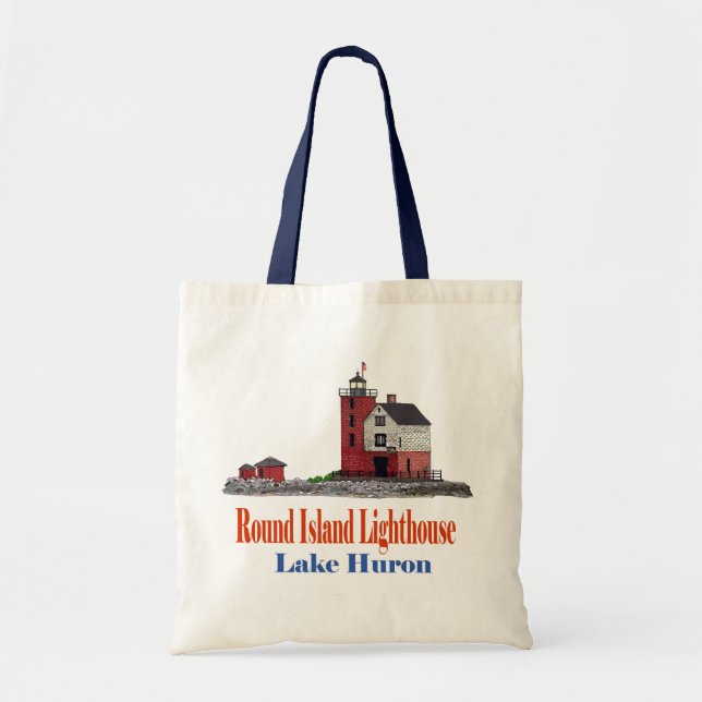 Round Island Lighthouse Tragetasche (Vorne)