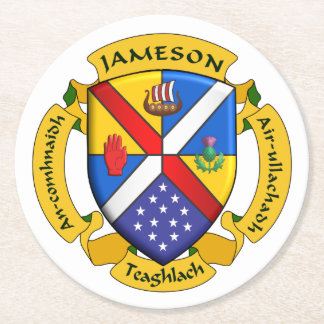 Round-JamFam-Untersetzer - 2 Runder Pappuntersetzer