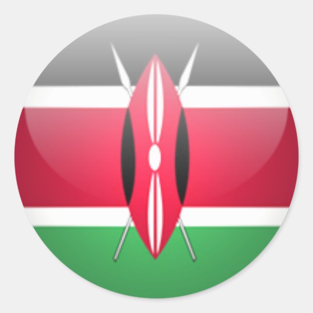 Round Kenya Flag-Aufkleber Runder Aufkleber (Vorderseite)