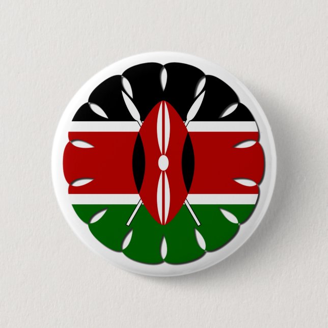 Round Kenyan Motif: Ein nationales Symbol Button (Vorderseite)