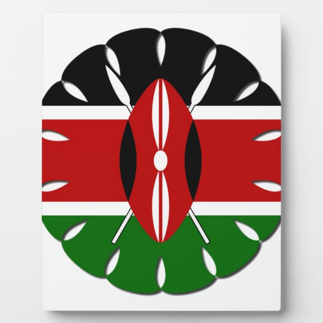 Round Kenyan Motif: Ein nationales Symbol Fotoplatte (Vorderseite)
