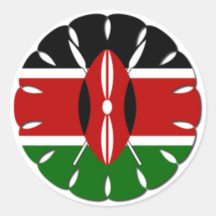 Round Kenyan Motif: Ein nationales Symbol Runder Aufkleber