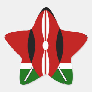 Round Kenyan Motif: Ein nationales Symbol Stern-Aufkleber