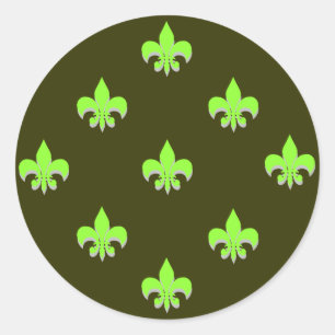 Round Lilie Stickers ACID GREEN