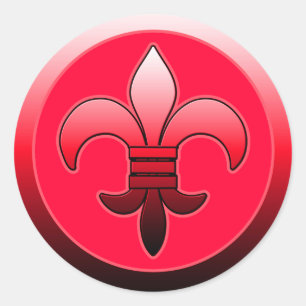 Round Lilie Stickers RED