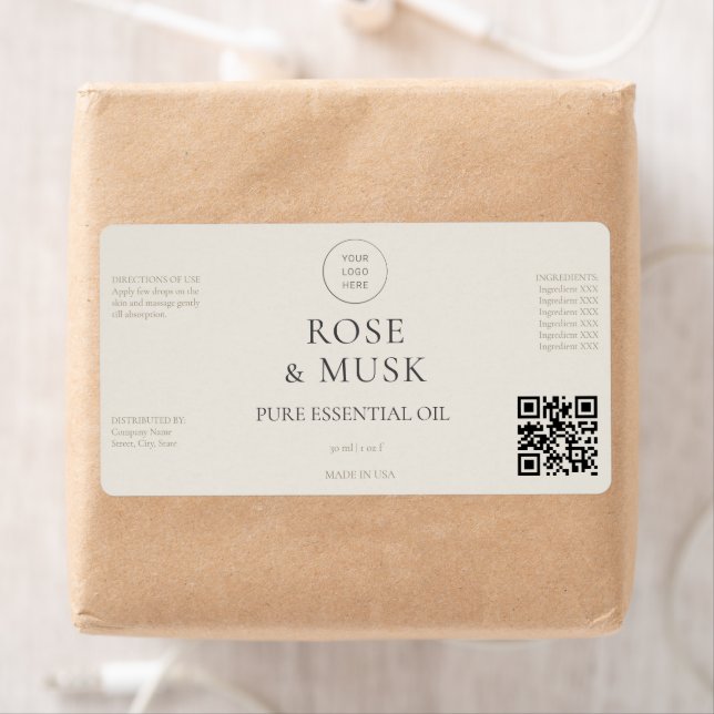 ROUND LOGO Kosmetische Öltropfenflasche mit Qrcode (Insitu)