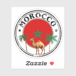 Round Marokko Flag Siegel Sticker-Perfect Aufkleber