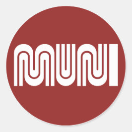 Round Maroon San Francisco Muni Sticker