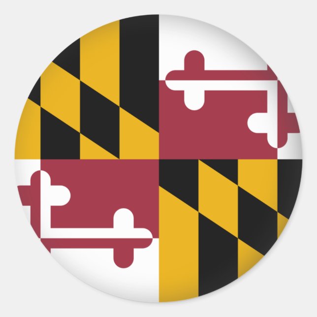 Round Maryland Runder Aufkleber (Vorderseite)