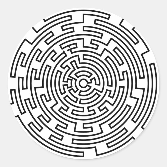 Round Maze Runder Aufkleber (Vorderseite)