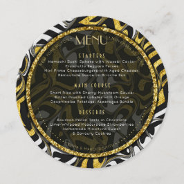 Round-Menu-Karte für Schwarz-weiße und goldene Hoc Menükarte