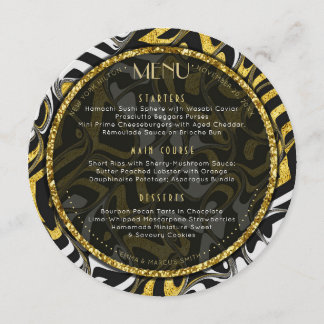 Round-Menu-Karte für Schwarz-weiße und goldene Hoc Menükarte