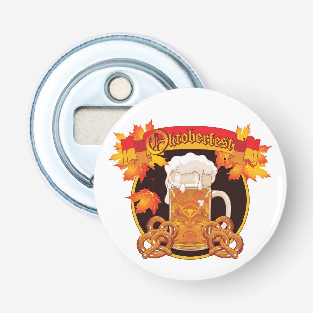 Round Oktoberfest Celebfest Design Flaschenöffner (Vorderseite)