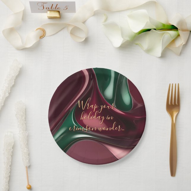 Round paper plate in stylish graphic pappteller (Hochzeit)