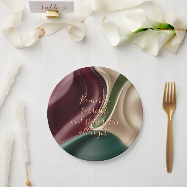 Round paper plate in stylish graphic pappteller (Hochzeit)