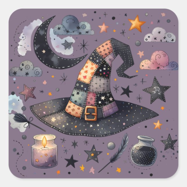 Round-Pet-Tag Quadratischer Aufkleber (Vorderseite)