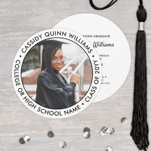 Round Photo Simple Moderne Graduation Invitation