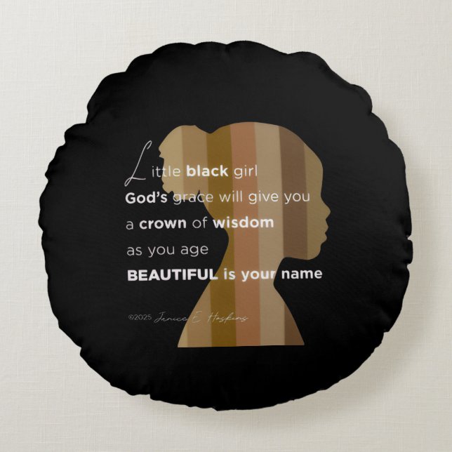 Round Pillow   "Ebony Woman" little black pillow Rundes Kissen (Vorderseite)