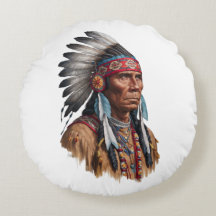 Round Pillow - Indianeramerikaner