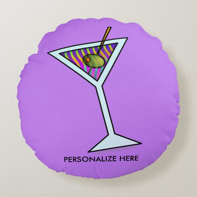 ROUND PILLOW - MARTINI-DESIGN RUNDES KISSEN (Vorderseite)