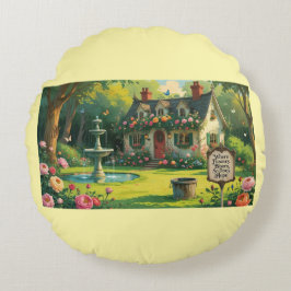 Round Pillow-Victorian Garden Round Pillow Rundes Kissen