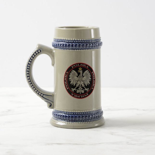 Round Polska Eagle Bierglas (Links)
