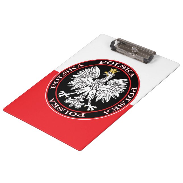 Round Polska Eagle Klemmbrett (Schrägansicht)