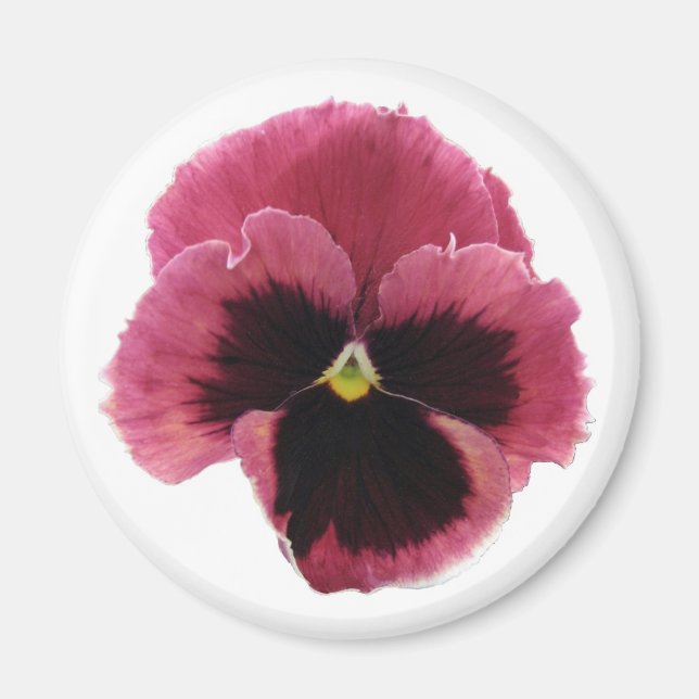 Round Red Pansy Magnet (Vorne)