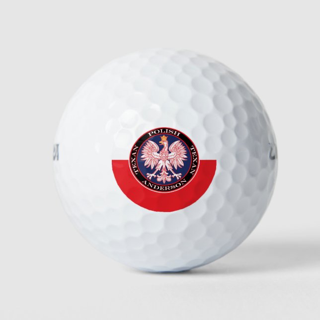 Round Red Polska Eagle Golfball (Vorderseite)