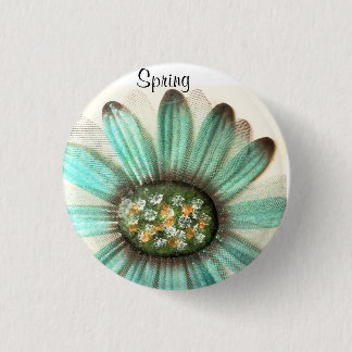 ROUND REFRIGERATOR MAGNET SPRING FLOWER BUTTON