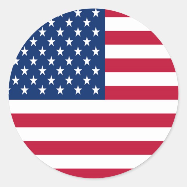 Round-Sticker/American-Flag Runder Aufkleber (Vorderseite)