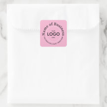 Round Sticker Custom PINK Commercial Logo Mark