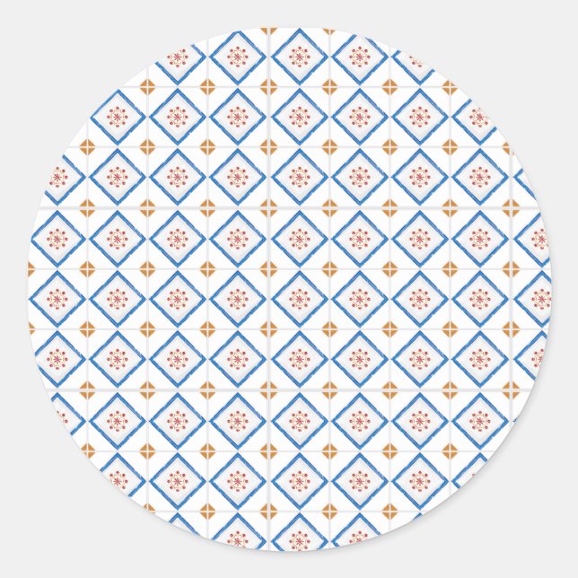 Round sticker design with a white background (Devant)