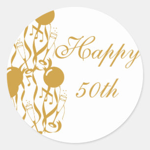 Round Sticker Happy 50h Jubiläum