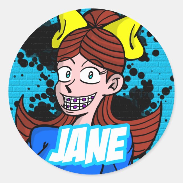 Round Sticker Jane (Vorderseite)