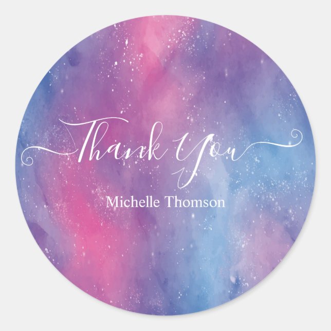 Round Sticker Thanks nice elegant typography (Vorderseite)