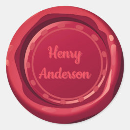 Round Stickers - Red Wax Umschlag Aufkleber anpass