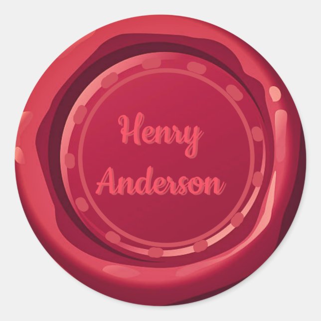 Round Stickers - Red Wax Umschlag Aufkleber anpass (Vorderseite)
