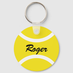 Round tennis ball keychain Personalizable name Schlüsselanhänger