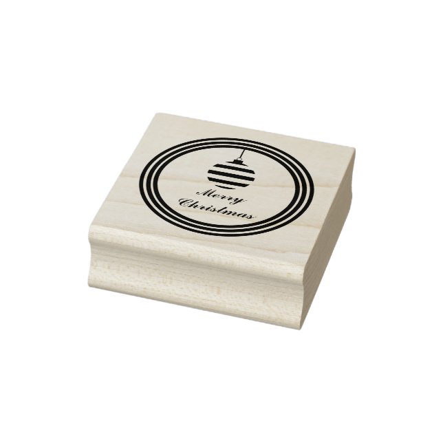 Round Text Frohe Weihnachtsbauble Personalisiert Gummistempel (Stempel)